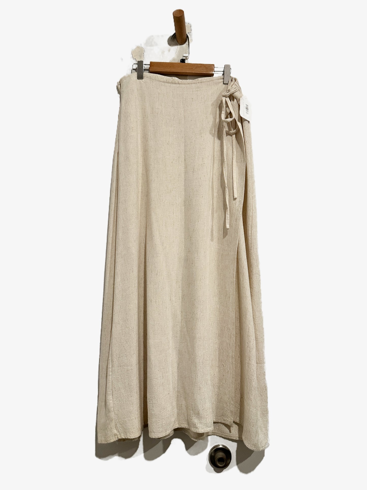 Elleven Cream Linen Blend Maxi Wrap Skirt - Large