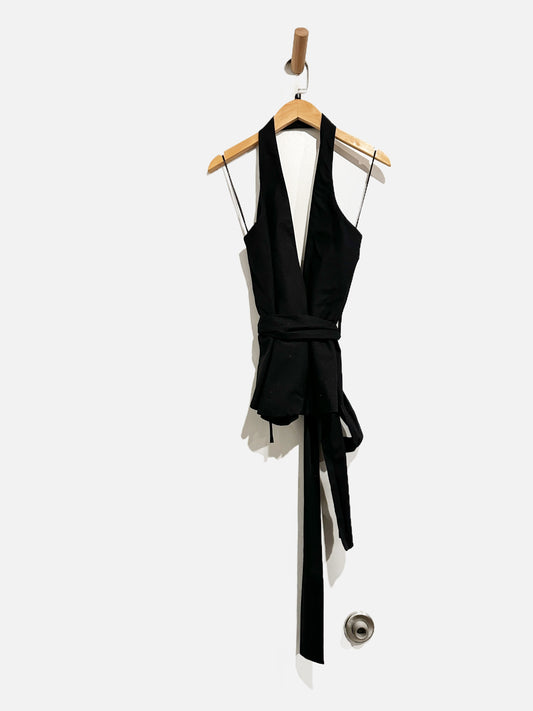 Zara Black Tie Halter Top - Small