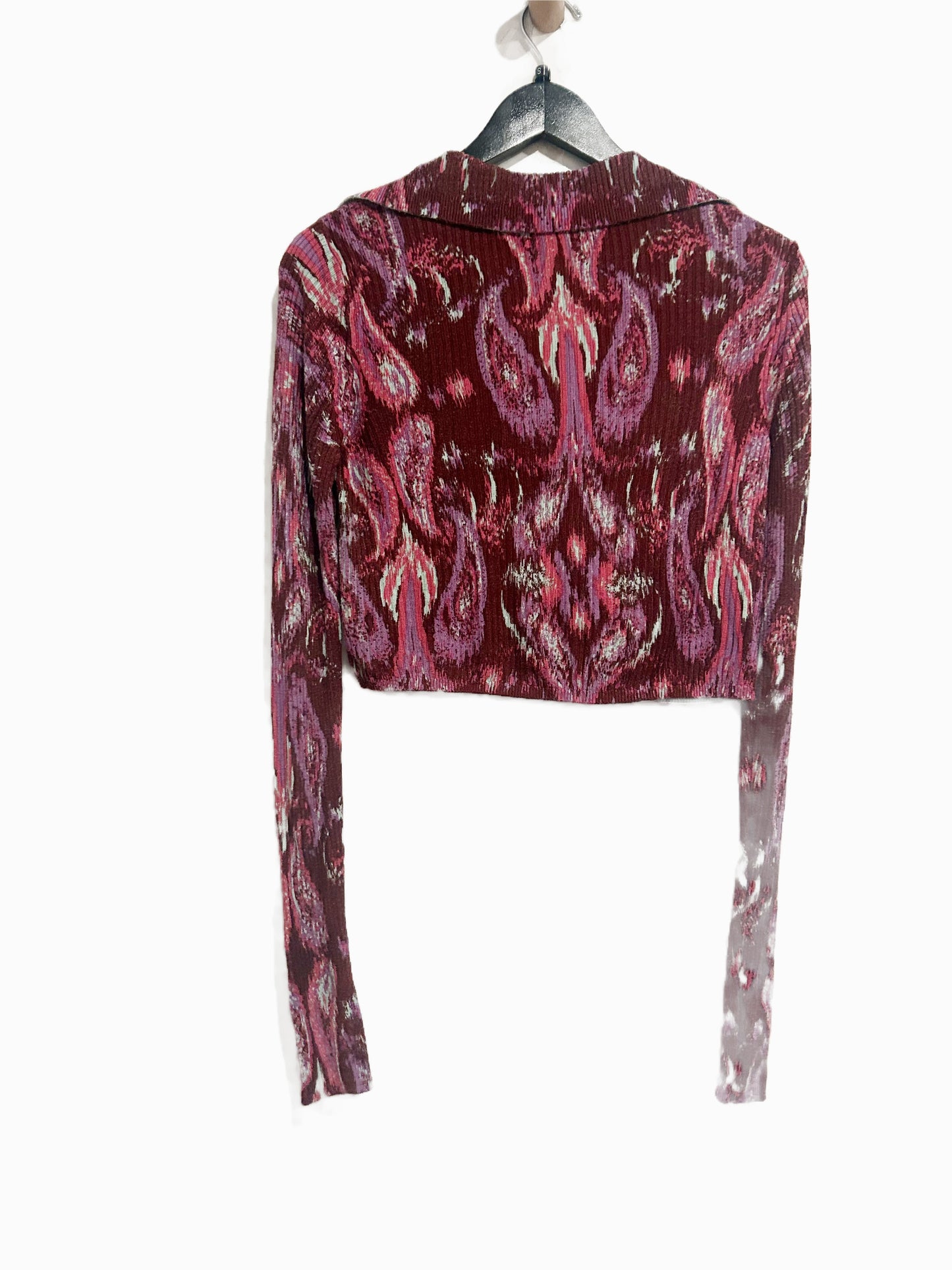 Free People Cherie Printed Top in Wine - Small