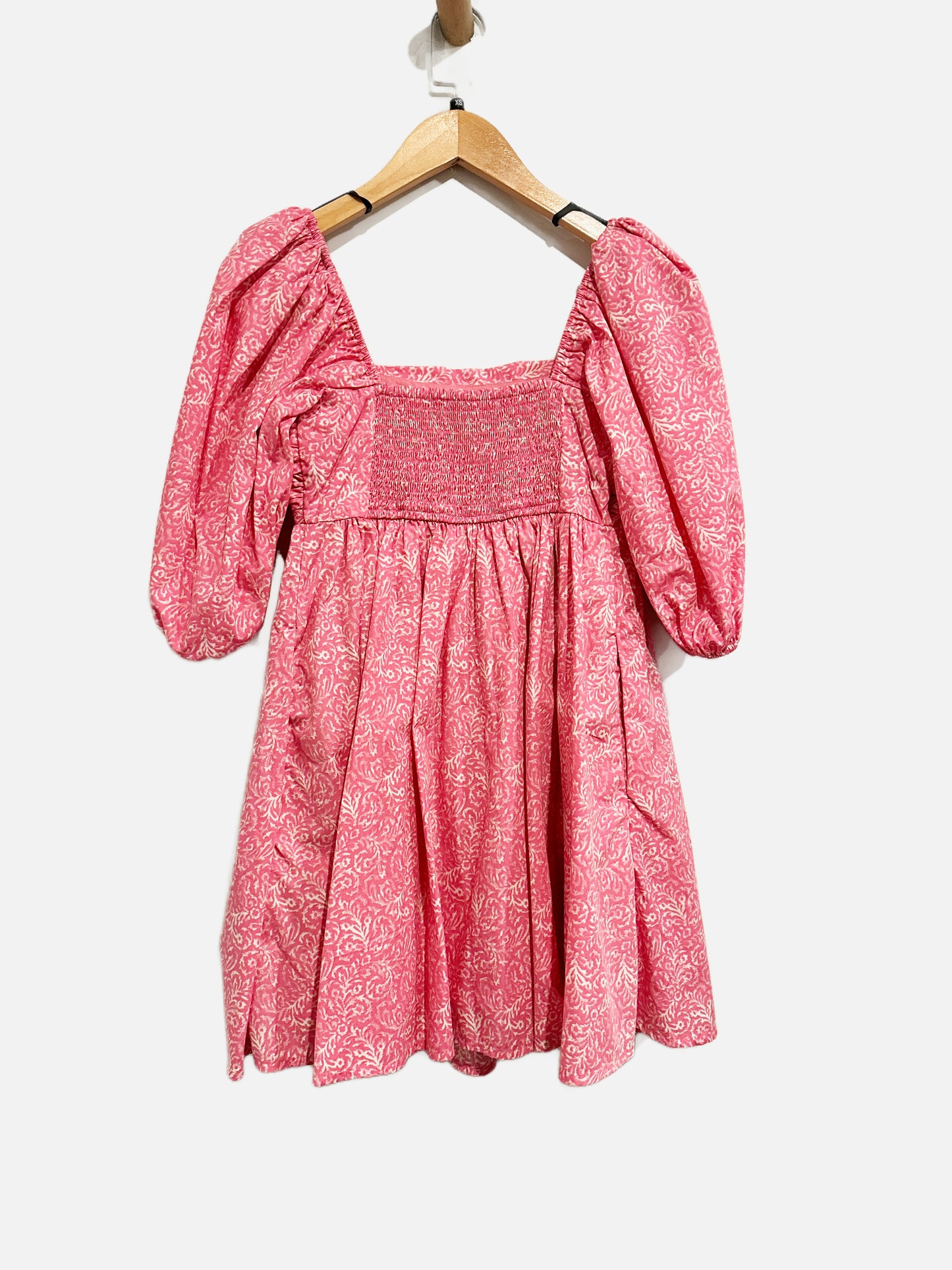 Abercrombie & Fitch Emerson Poplin Puff Sleeve Mini Dress in Pink Pattern - XSP