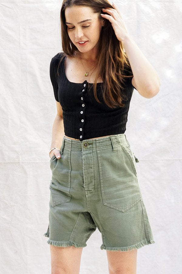 Free People She’s A Legend Harem Short in Washed Army - 0