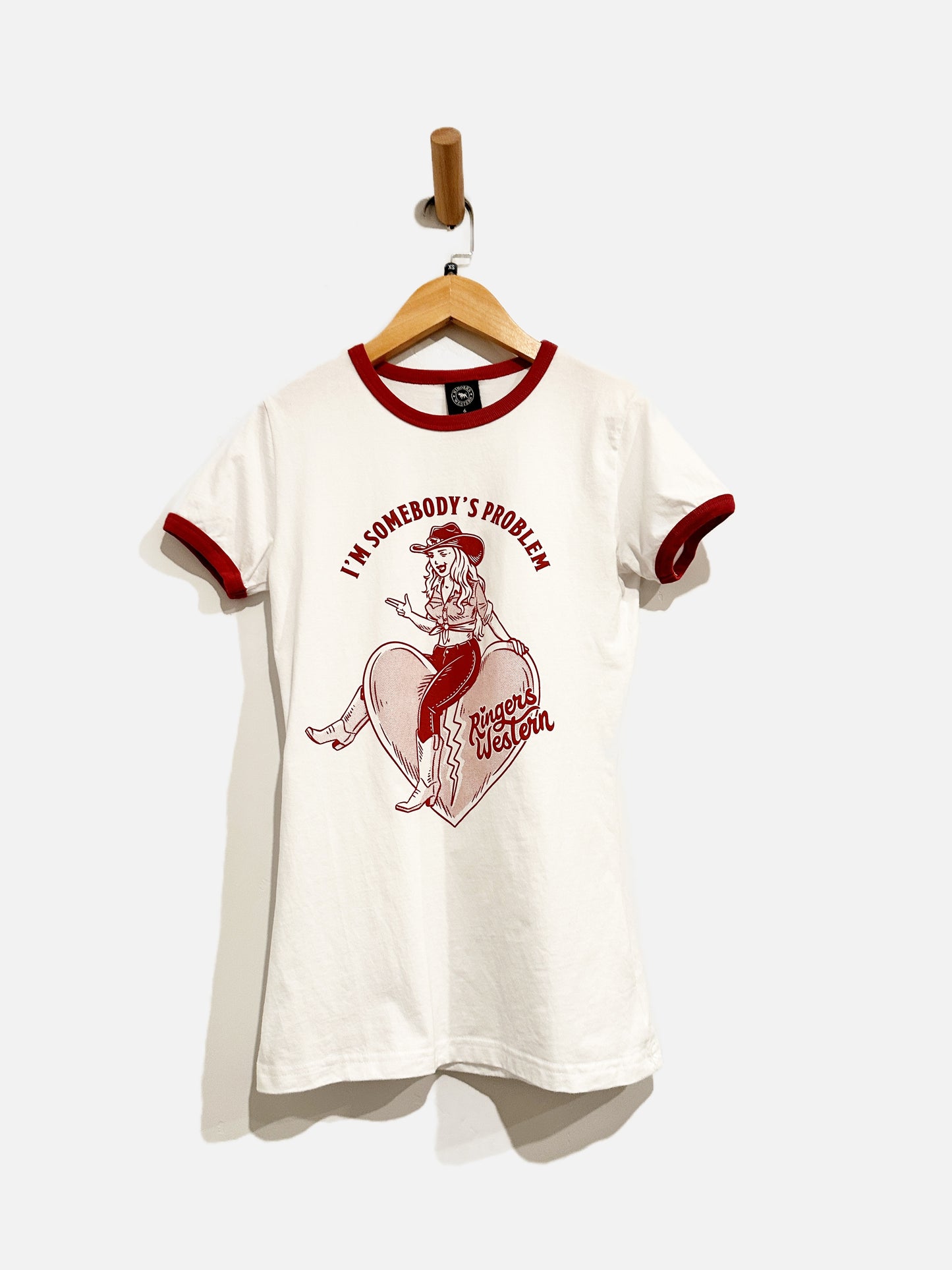 Ringers Western "Somebody's Problem" White Graphic Tee - 6 (XXS/XS)