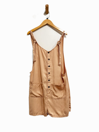 BDG Peach Button Front Romper - Small