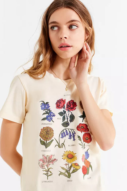 Future State Cream Flower Tee - XS
