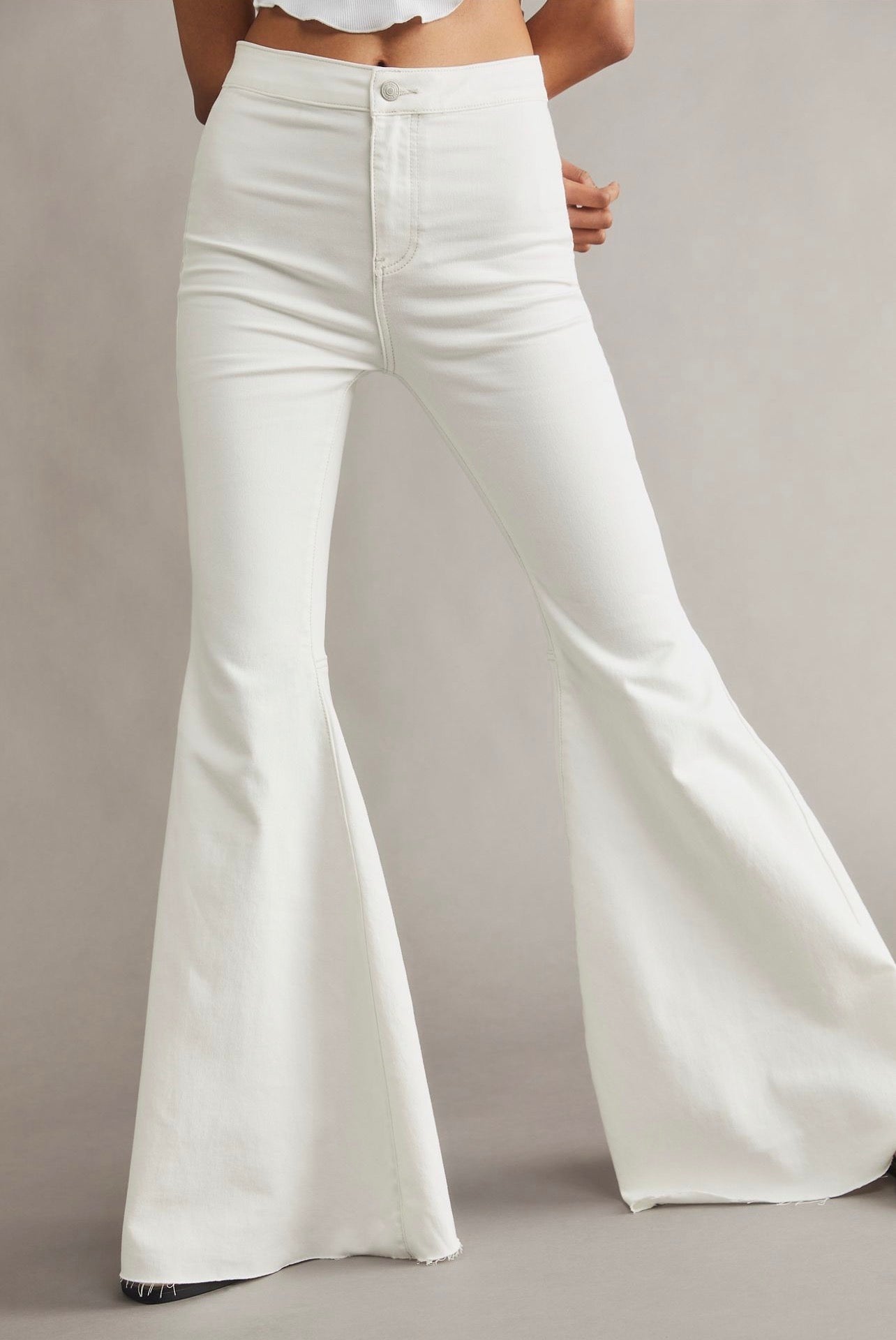 Free People Just Float On Flare Jeans in Winter White - 25