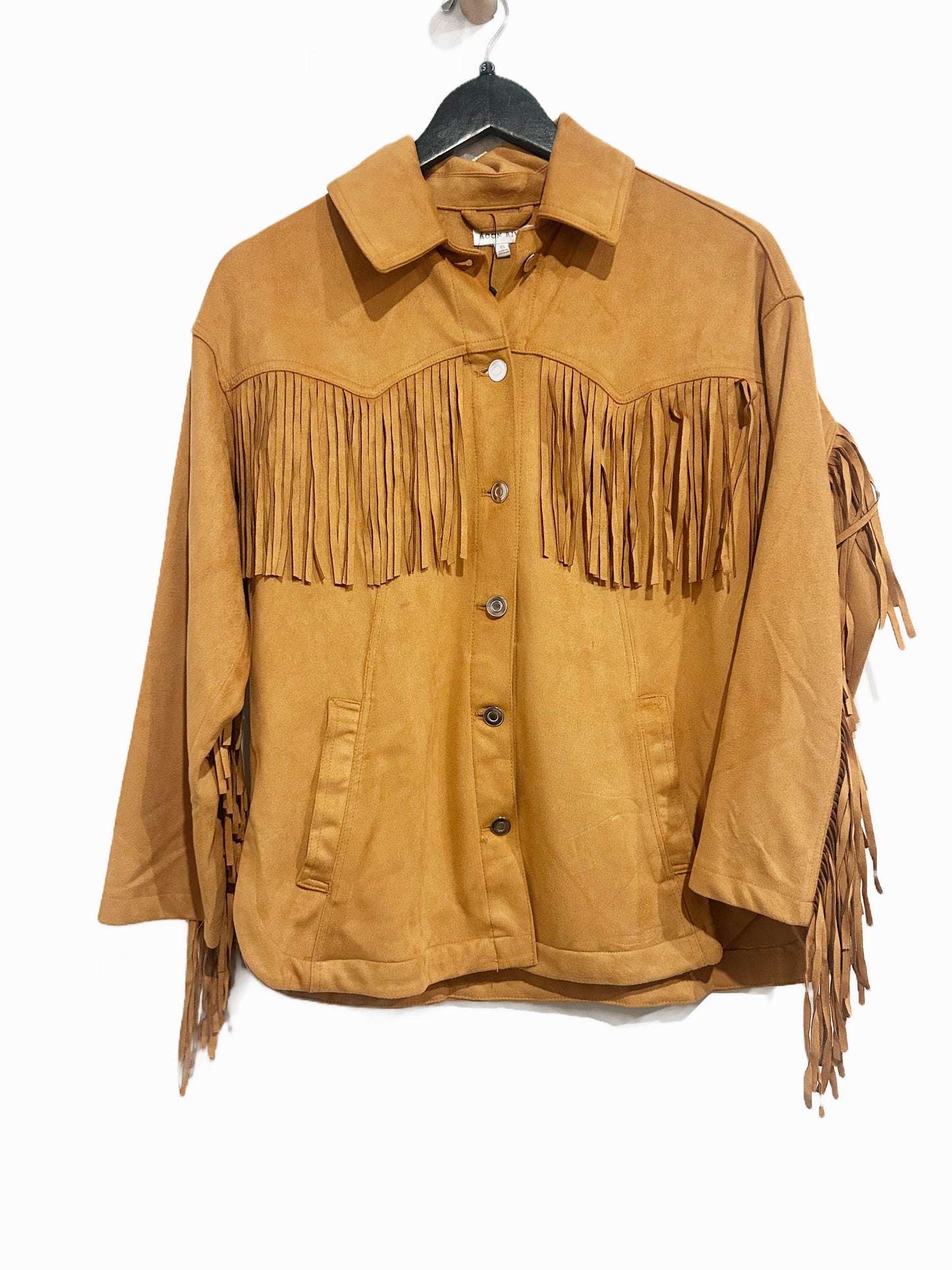Moon River Faux Suede Fringe Jacket - XS