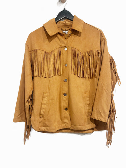 Moon River Faux Suede Fringe Jacket - XS