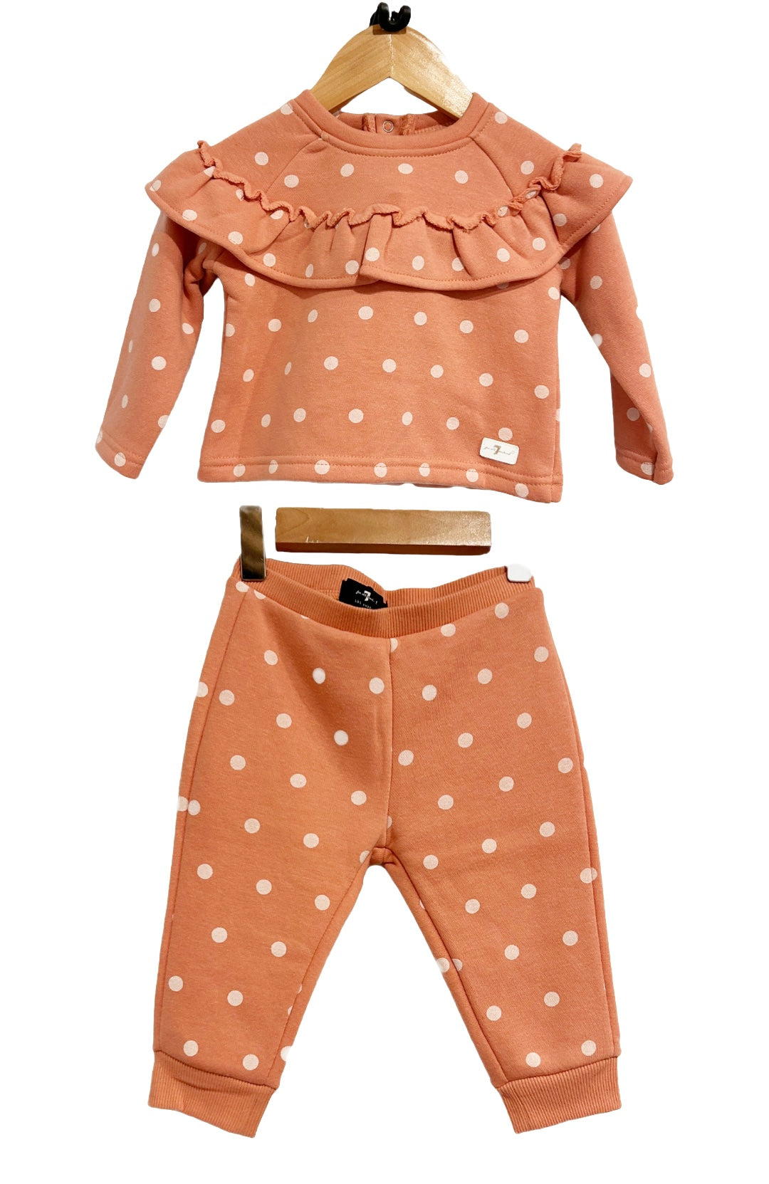 7 For All Mankind Kids Pink Polka Dot Set - 12m