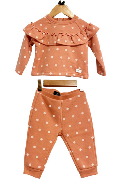 7 For All Mankind Kids Pink Polka Dot Set - 12m
