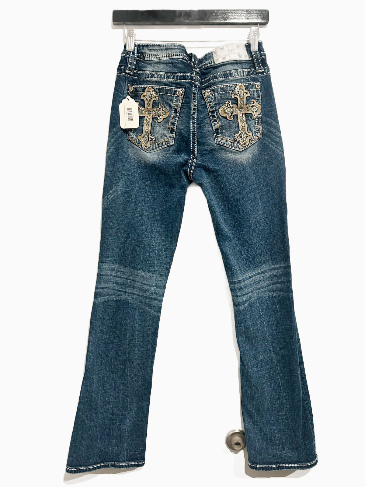 Miss Me Embroidered Cross Mid Rise Boot Jeans - 28