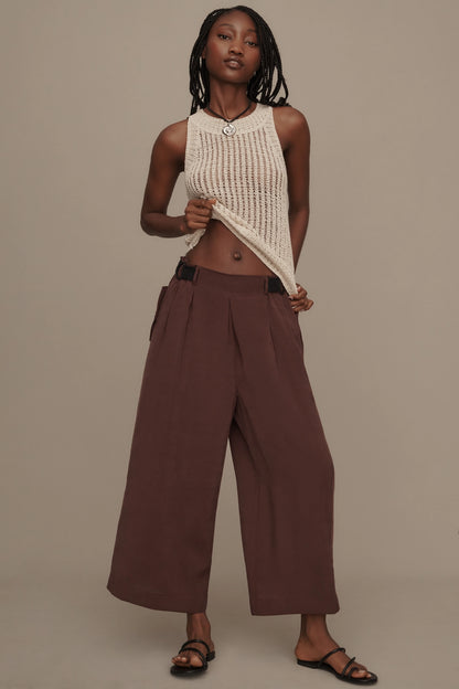 Anthropologie Safari Brown Wide Leg Pants - Small