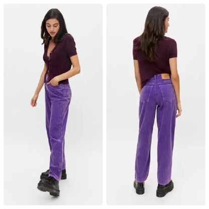 Urban Outfitters Purple Corduroy High Rise Baggy Pants - 30