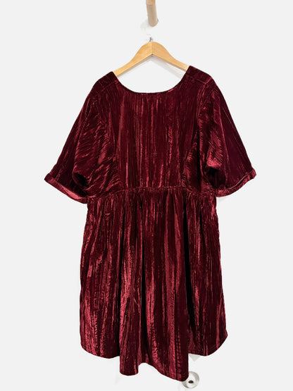 Natural Life Burgundy Velvet Mini Dress - Medium