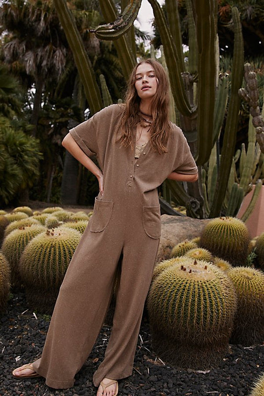 Free People Beach Jet Set Life Beach Jumpsuit - Medium