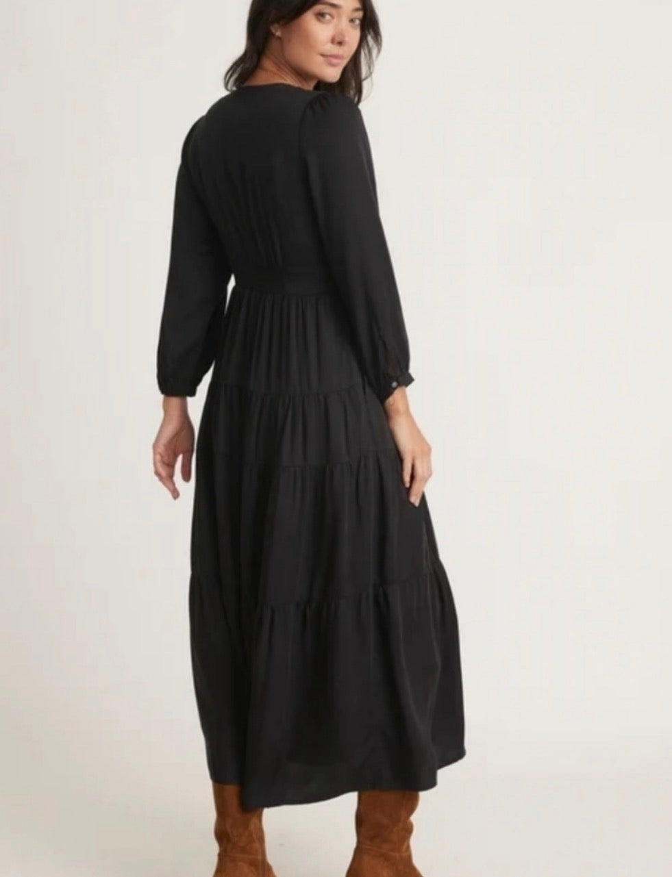 Marine Layer Maeve Maxi Dress in Black - Medium