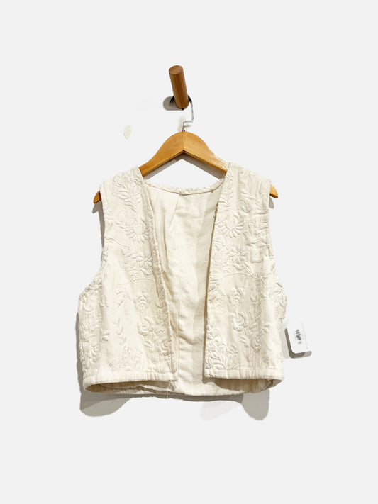Vintage White Embroidered Vest