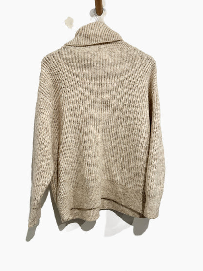 Cleo + Wolf Oversized Turtleneck Sweater in Oatmeal - Small