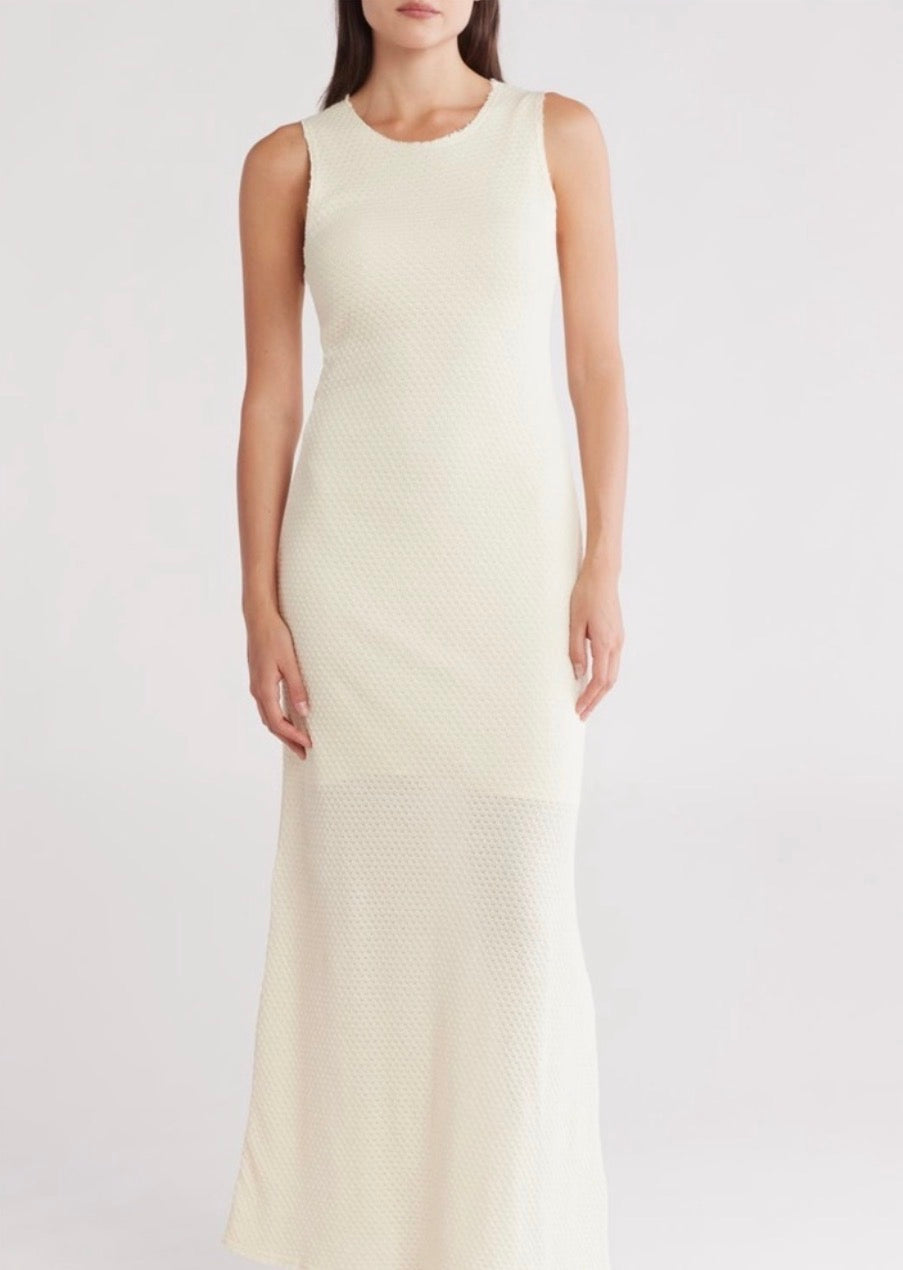 Rag & Bone Carine Crochet Tank Maxi Dress in Ivory - Small