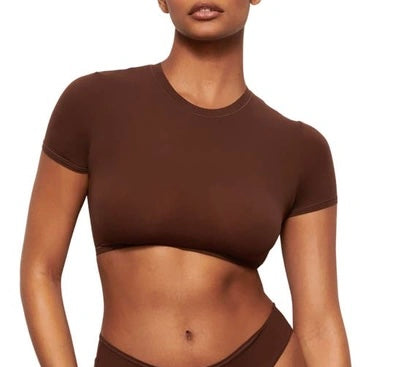 Skims Fits Everybody Brown Cropped Tee - Small