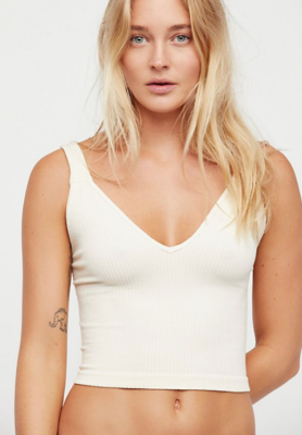 Free People Washed Seamless Crop in White - XS/S