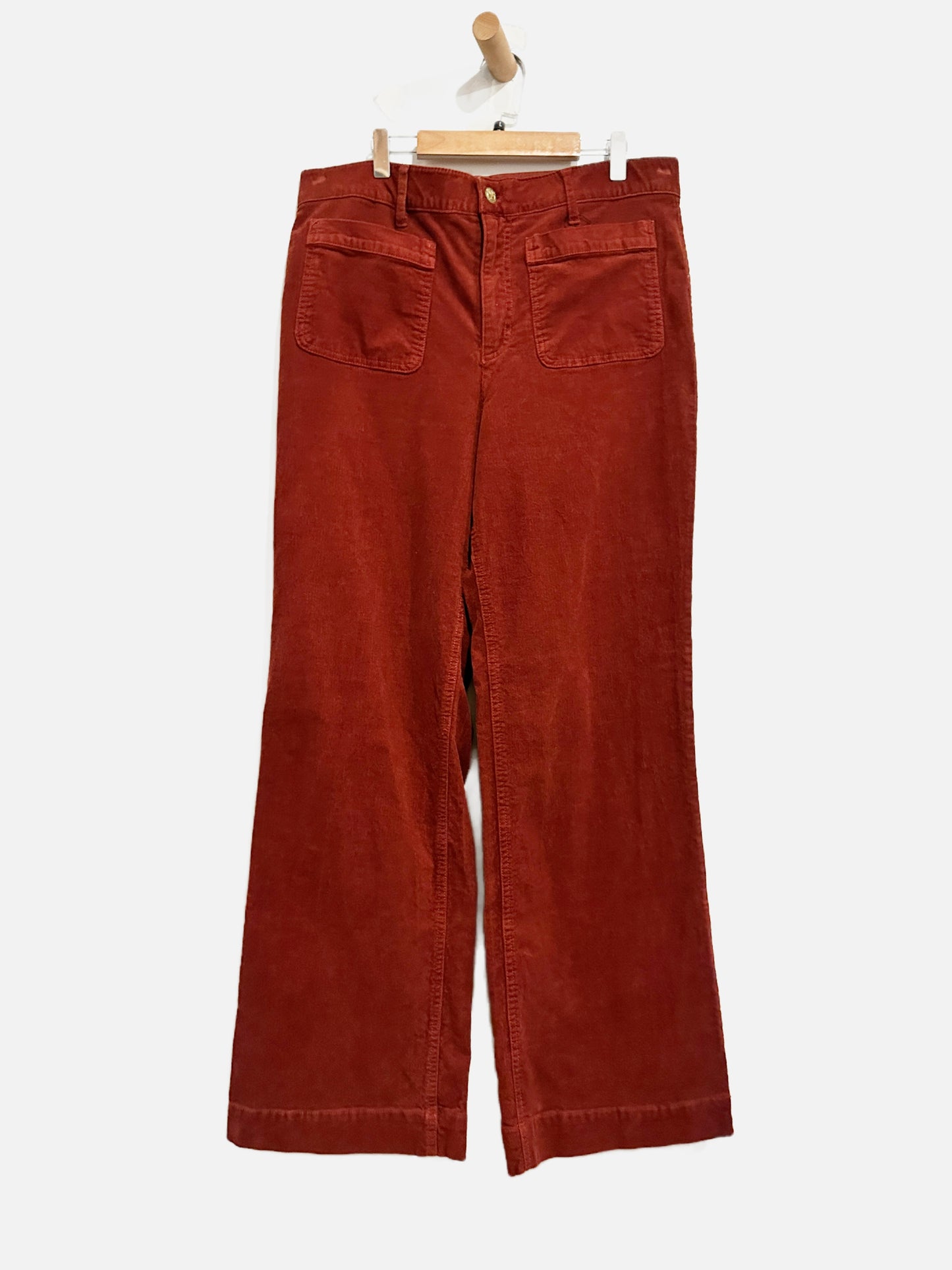 Draper James Maroon Corduroy Wide Leg Pants - 14