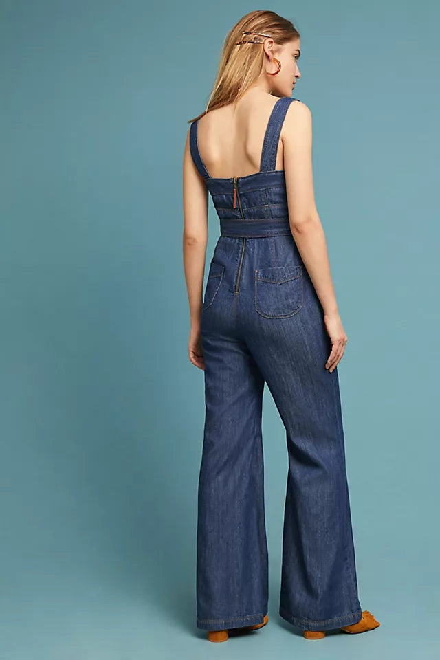 Anthropologie Ett:Twa Denim Chambray Jumpsuit - 4
