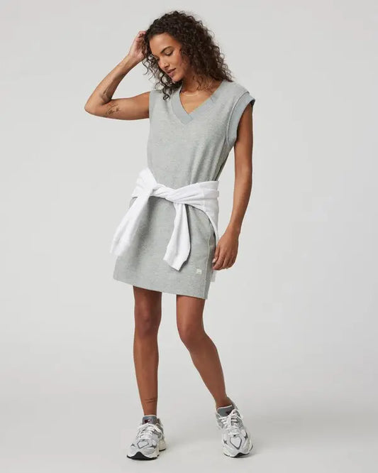 Vuori Sedona Vest Dress in Light Heather Grey - Medium