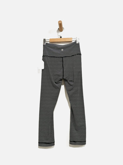 Lululemon Wunder Under Crop Black and White Stripe - 4