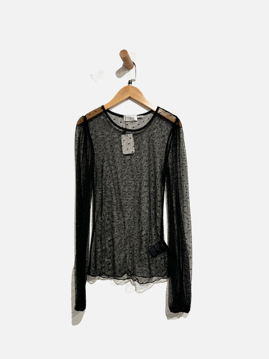UO NWT Out From Under Black Mesh LS Top - Small