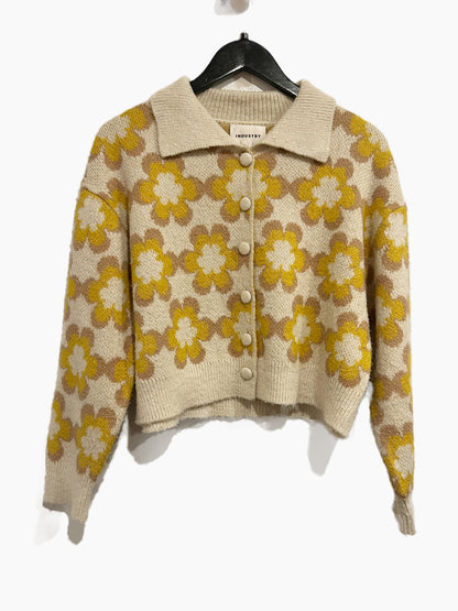 Industry Yellow Flower Cardigan - Medium
