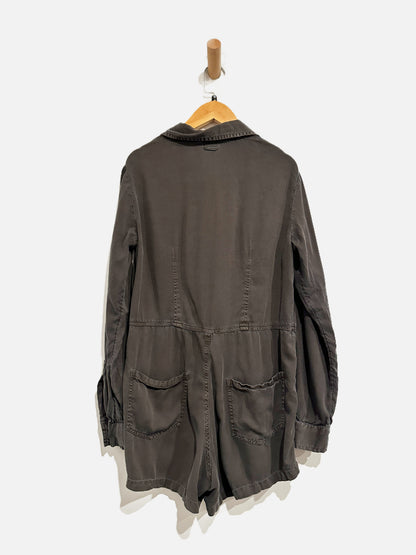 Billabong Gigi Washed Black Long Sleeve Romper - Small