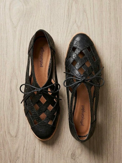 Jeffrey Campbell Canela City Flats in Black - 7.5