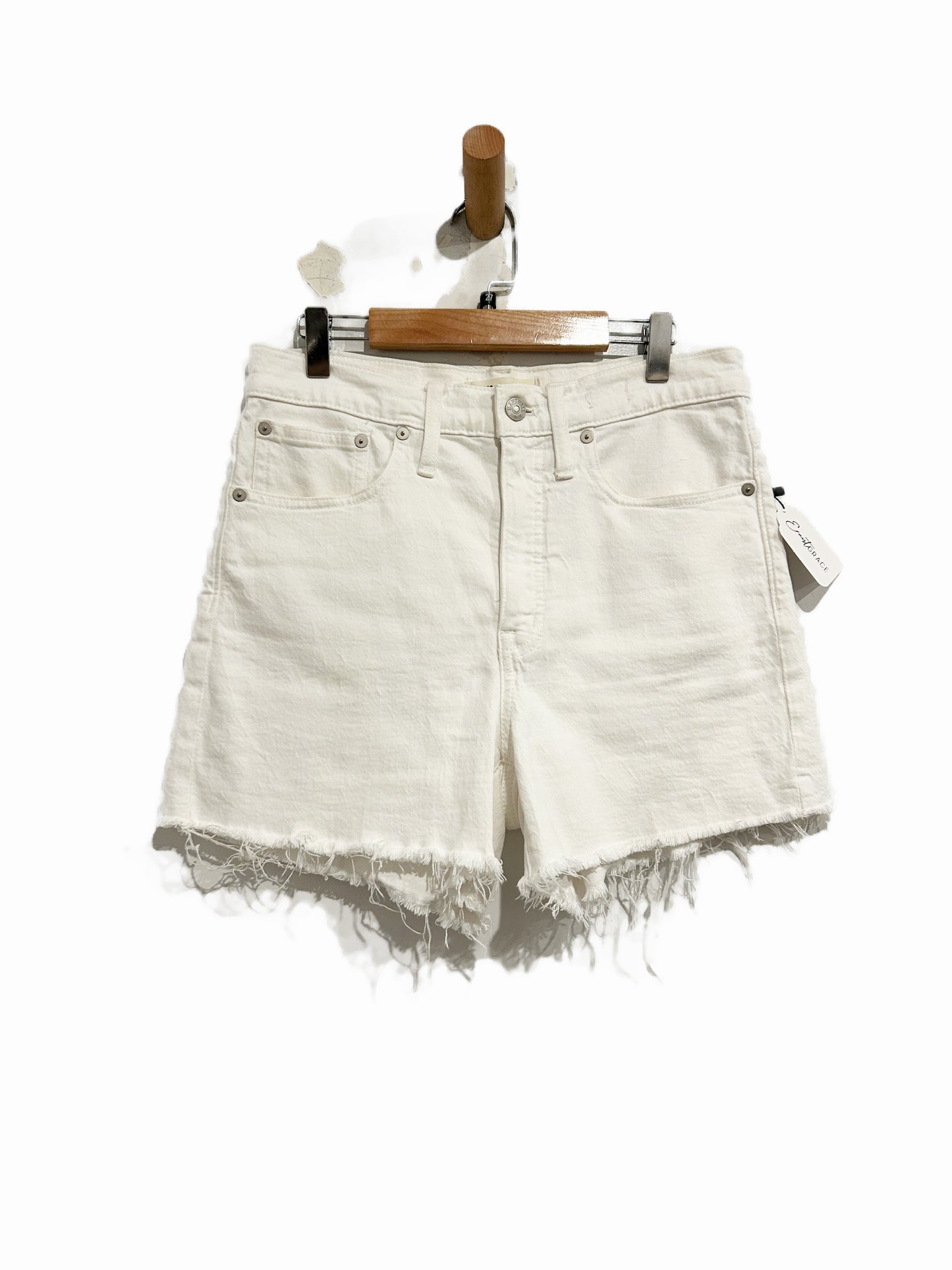 Madewell High-Rise Denim Shorts in Tile White - 27