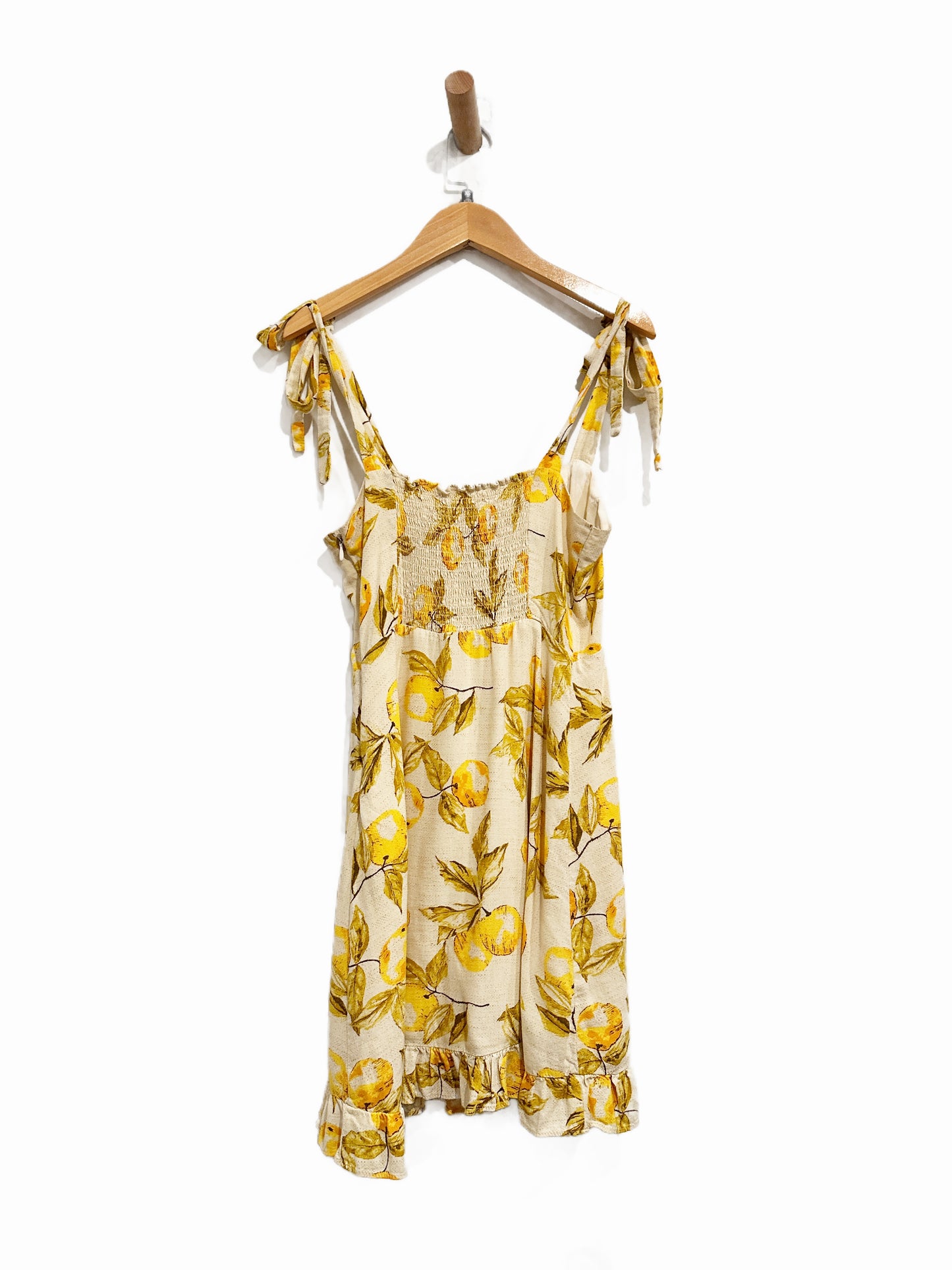Urban Outfitters Jolene Lemon Print Linen Mini Dress - XS