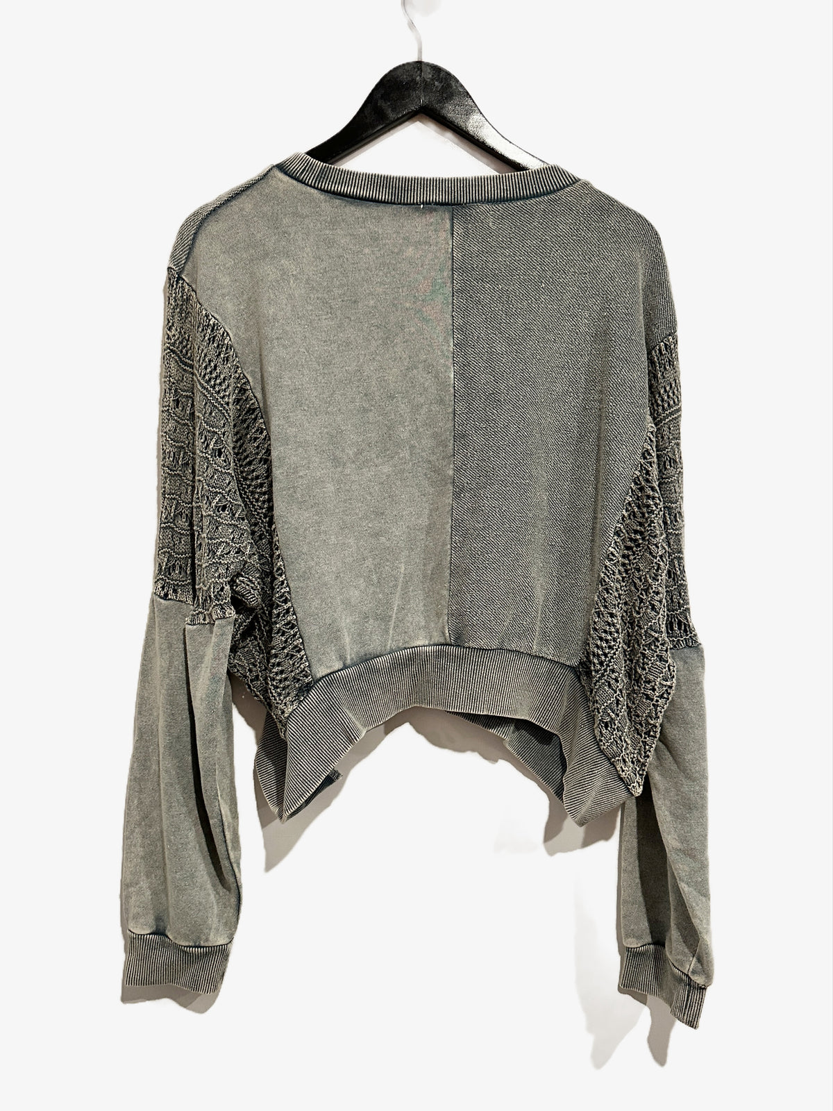 Love Lola Green Crochet Pullover - Medium