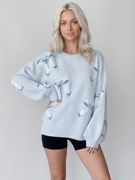 Ibsorge Blue Bow Sweater - Medium