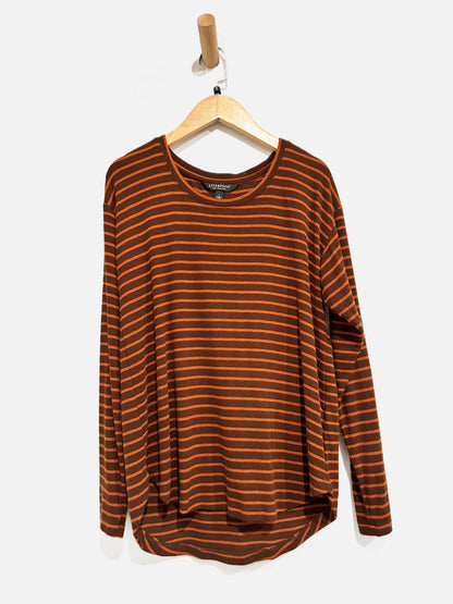 Liverpool Brown and Orange Stripe LS Top - Small