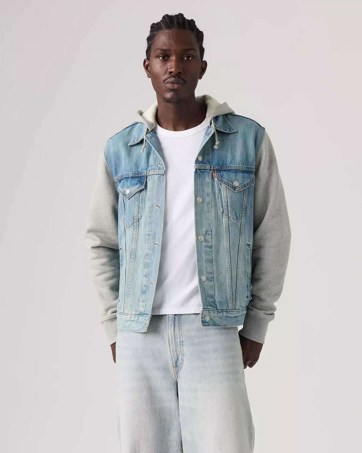 Levi’s Hybrid Hoodie Trucker Jacket in Candy Man - Medium