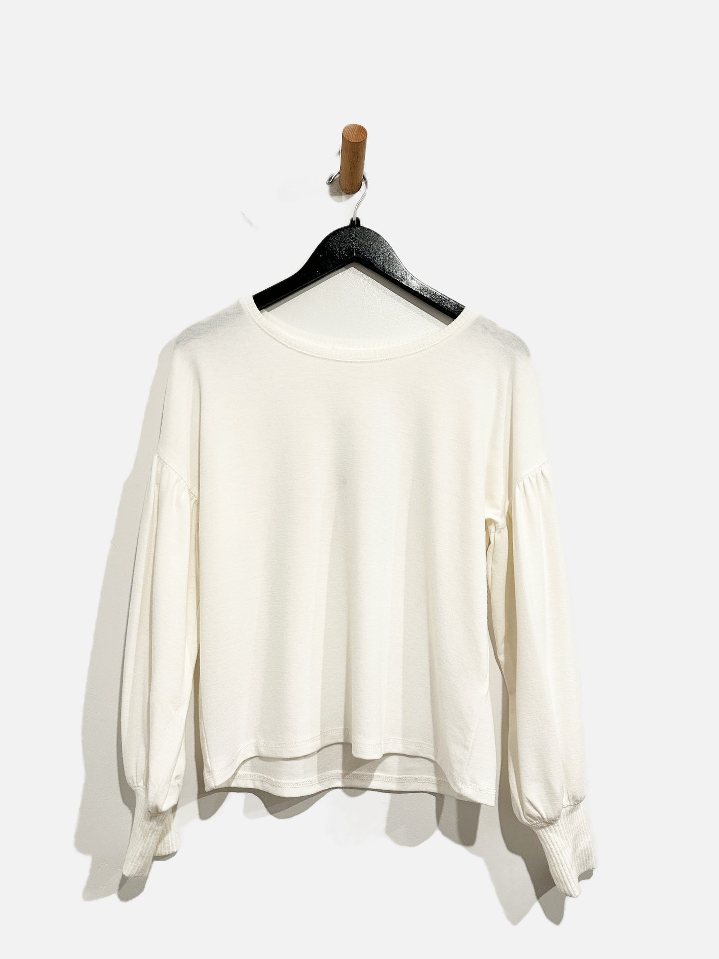 Bohme White Knit LS Top- Small