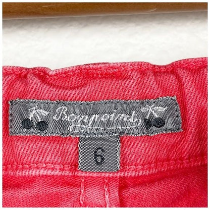 Bonpoint Red Denim Shorts Size 6