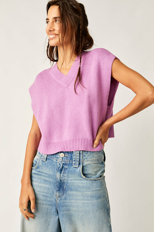 Free People Easy Street Vest in Beauty Berry - XS
