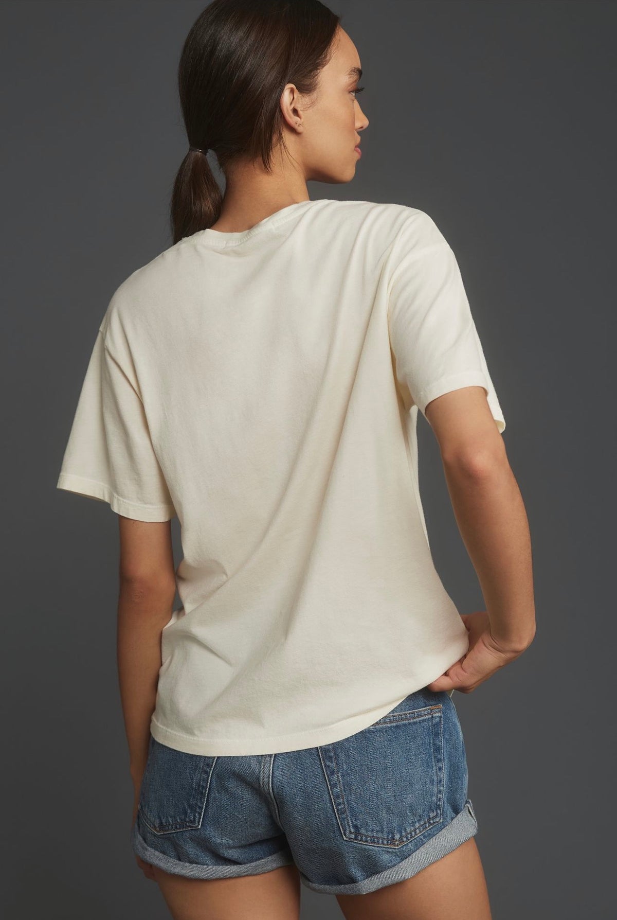 Anthropologie Letluv Willie Nelson & Friends Concert Graphic Tee in Ivory - XL