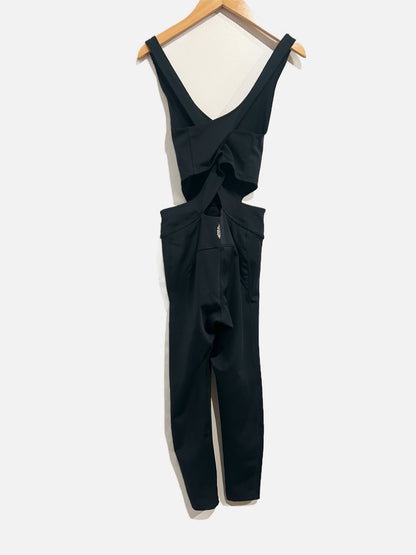 Free People Movement Black Back It Up Onesie - XS