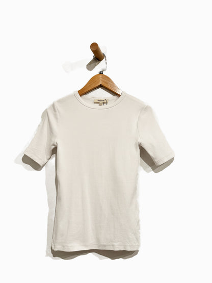 Madewell White Ribbed Elbow Tee - XXS