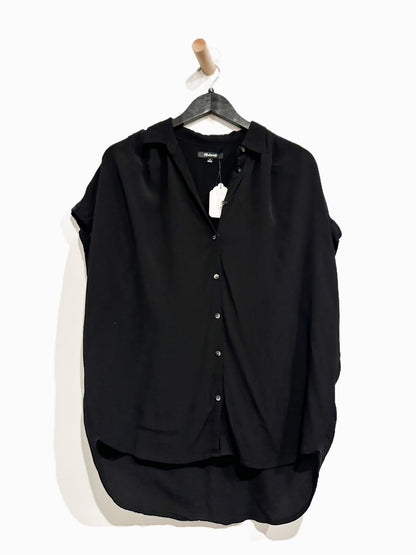 Madewell Central Drapey Shirt in True Black - Small