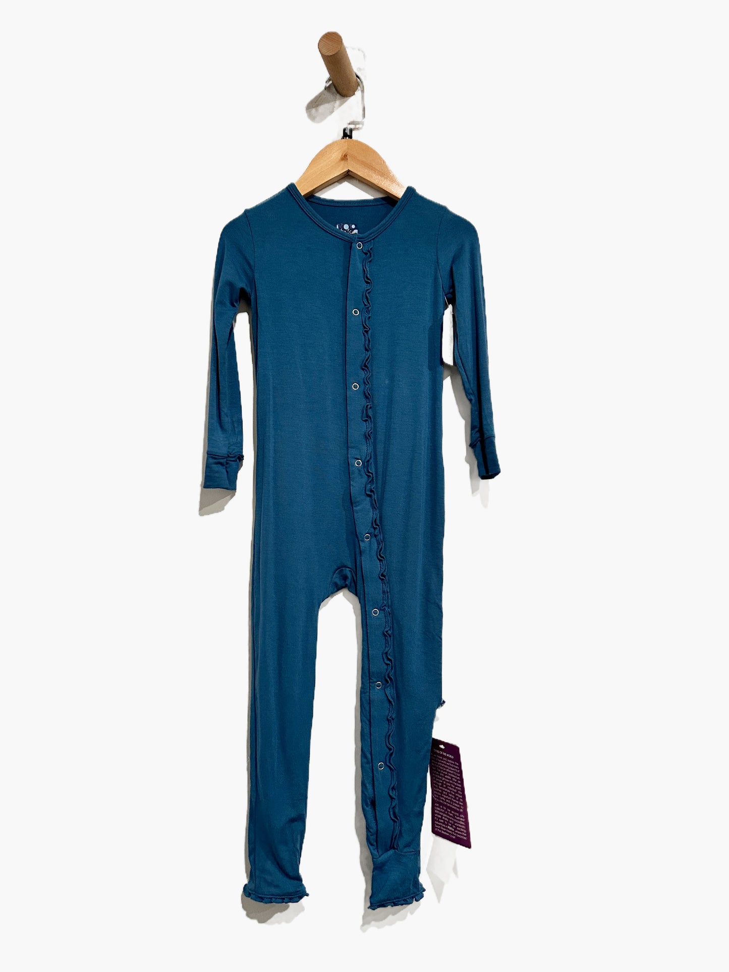 NWT Kickee Pants Kids Blue Ruffle Onesie - 4