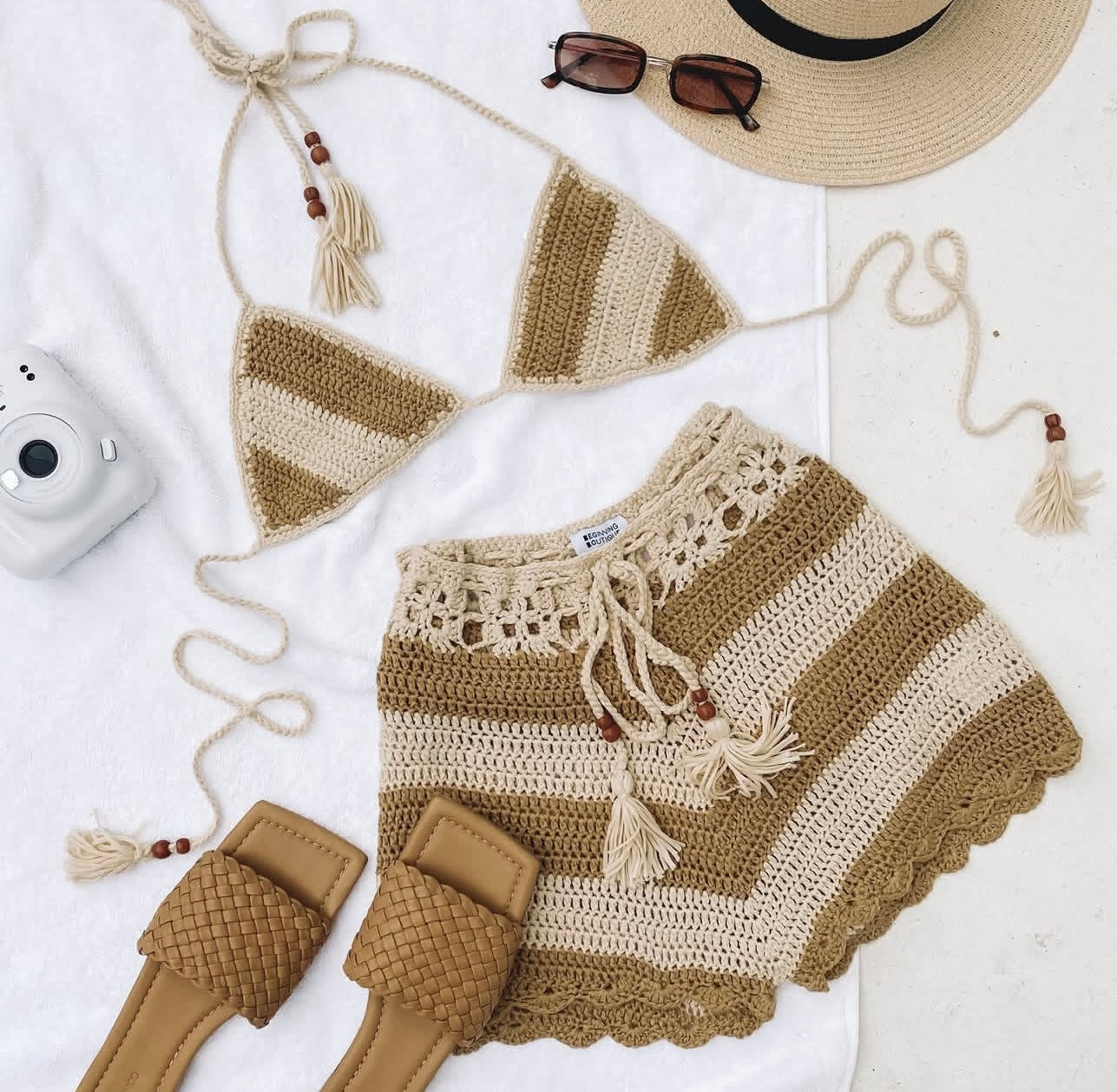 9.0 Swim Cream Crochet Shorts - 8