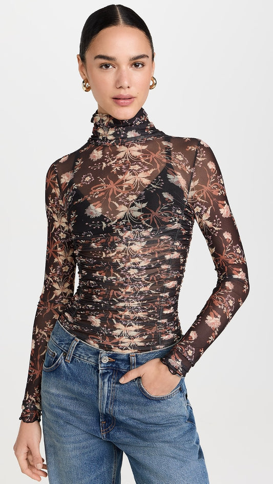 Free People Intimately Under It All Printed Bodysuit - Medium