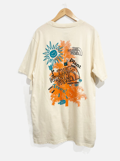 The North Face Men’s Cream Embroidered Graphic Tee - Medium