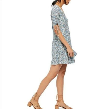 NWT Free People Laced Up Mini Dress in Ivory Combo - XS